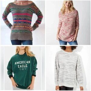Bundle of 4 American Eagle AEO Casual Sweaters/Sweatshirts, Size Small
